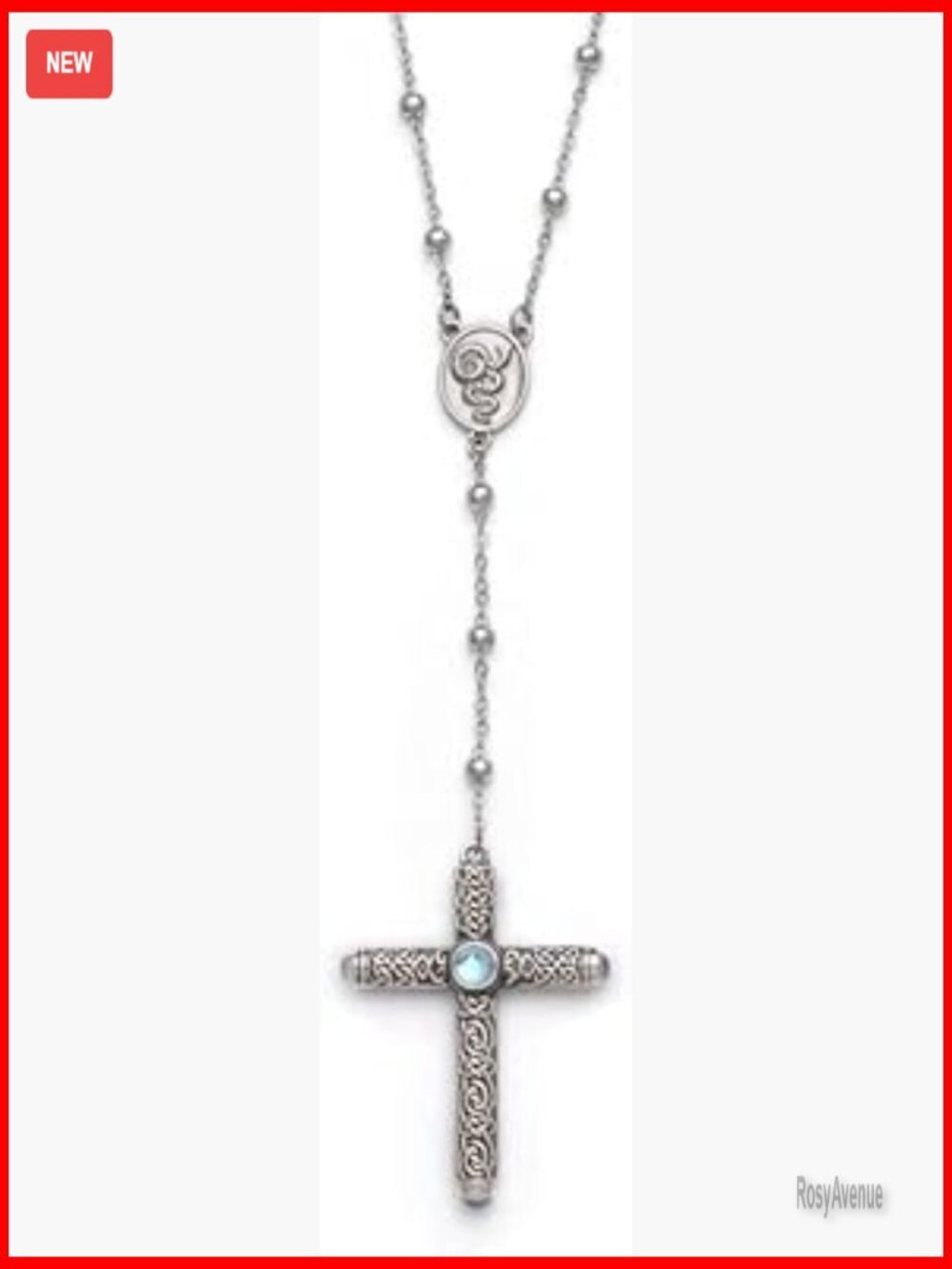 Sterling Silver Cross Pendant Necklace with Hidden Urn and Spoon